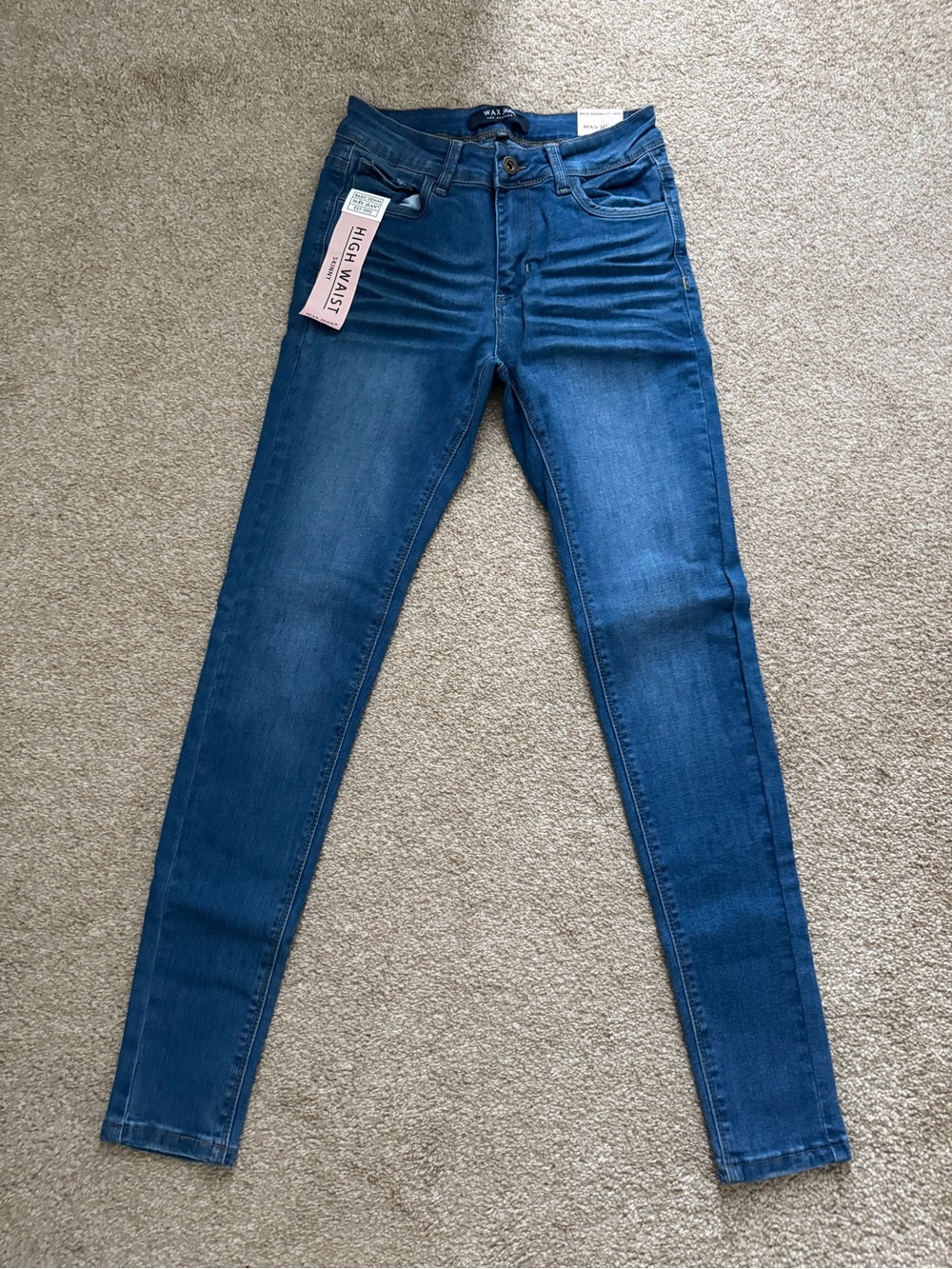 Wax Jean High-Rise Mid Blue Skinny Jeans